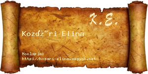 Kozári Elina névjegykártya